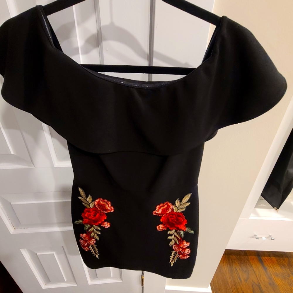 Off the shoulder mini dress